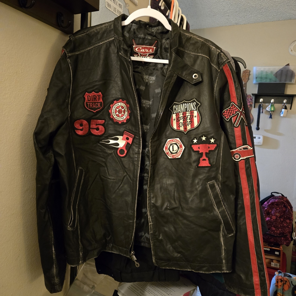 Disney Black Bomber Jacket with Red Accents - Picture 8 of 8